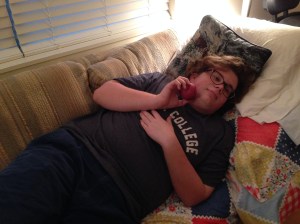 Beatific Couch Potato. Note the potato. And the couch. And the beatitude. Performed by John C. Kilfoyle.