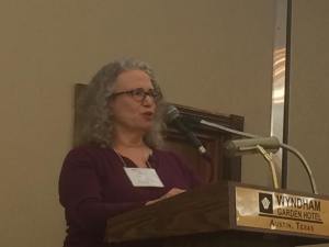 Me reading at the luncheon--getting dramatic here!